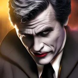 Bruce Wayne as The Jocker, Character Portrait, magnificent, majestic, highly intricate gigantic, Realistic photography, incredibly detailed, ultra high resolution, 8k, complex 3d render, cinema 4d