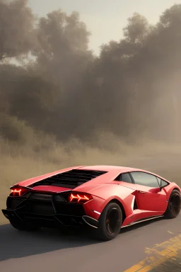 a lamborghini driven by a horse