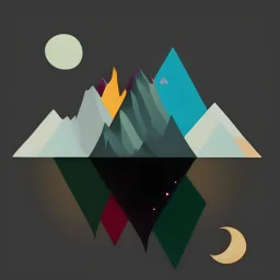 Day and night mountain art