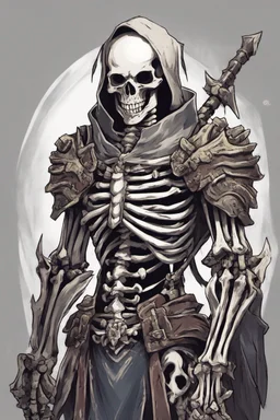 skeleton warrior, anime style, portrait