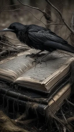 black vein, human veins, mixing together a lot of them, like a forest, big and small veins a lot of them, a crow standing an old book