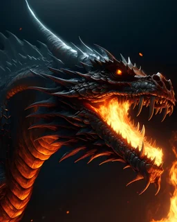 A fire-breathing big dragon 8k