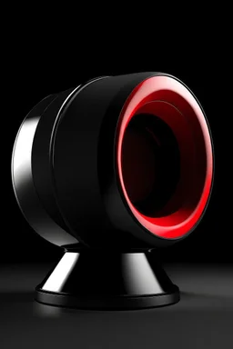 speaker, form inspired by flora and fauna , architecture form, modern design style and black and red color