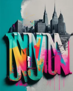 Writing New York in colour text