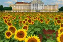 Schönbrunn Vienna with sunflowers