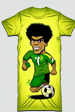 t shirt Brazilian football player cartoon 2d