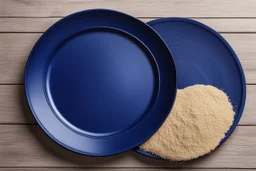 Navy Blue wooden plates and some sand Background