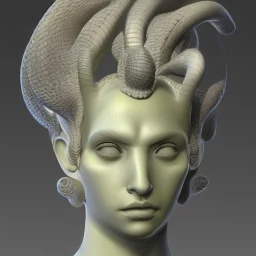 zibra with medusa head , 3d realistic