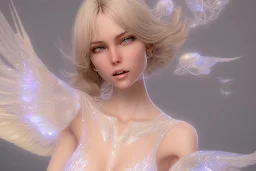 beautiful fairy very etheric, nice smiling, magic glamour make up, delicate colors, transparent wings, beautiful glamour transparent dress, ultra sharp focus, 8k, unreal engine 5, extremely sharp detail, light effect, soft light atmosphere, smooth, full of details, face in front, complete face and hair