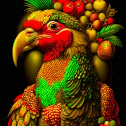 100% + Base Image ::: Giuseppe Arcimboldo Tall Bird Exotic Modifiers: highly detailed sharp focus extremely detailed intricate beautiful high definition crisp quality details focused no text no watermark great depth and scale intricately detailed no frame crisp No Signature sharp details no numbers Extreme Sharpness Depth in Details Field of Depth Started from image: