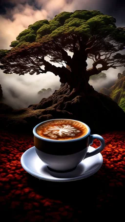 Sycamore Gap and coffee Fantasy pictures