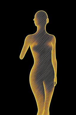 Gold silhouette of female body