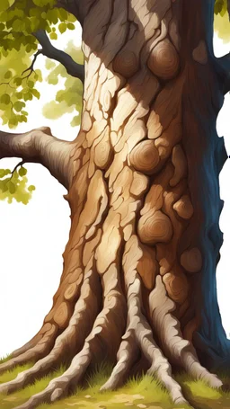 fill composition with the bark of an elm tree, digital painting