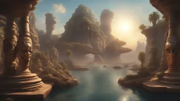 detailed intricate scenery very detailed elongated skull annunaki and Draco reptilians realistic, photorealistic technological, art by , Greg Rutkowski bruce pennington, in the style of , Lors of the rings Pirates of the caribbean, sunlight crepuscular rays, tension creation peace, Unreal Engine highly detailed post-processing elegant reflections cinematic