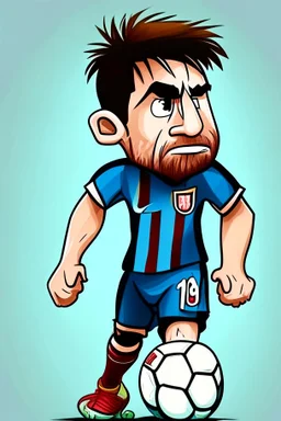 messi football player cartoon 2d