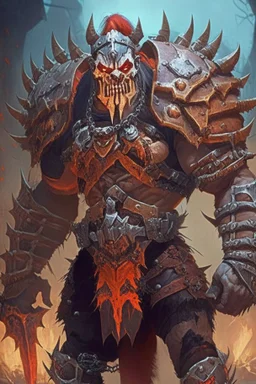 a human bandit with armor made from giant rib bones similar to garrosh hellscreams armor but still human sized