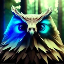 intricate details, realistic, octane, unreal engine, portrait, natural lighting,zoomed out + portrait, volumetric lighting, shiny,extreme detail, Photorealism, High detail, Hyper realistic Owl in forest, macro lens blur,abstract paint, sharp,ef 85mm 5.6, focus, trending by artstation