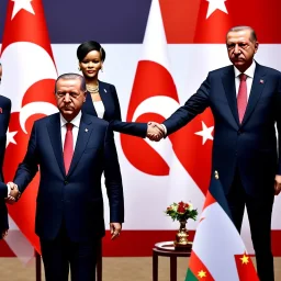 Erdogan and rihanna hand shake