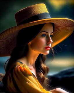 Beautiful woman wearing a hat