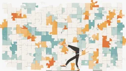 صورة تجسّد رمزية "بناء العادات اليومية الناجحة"، حيث تصور شخصًا يقوم بوضع قطع اللغز في مكانها لتشكيل صورة مكتملة. هذا يرمز إلى عملية تكوين وتطوير العادات الإيجابية خطوة بخطوة لتحقيق الإنتاجية وزيادة مستوى السعادة في الحياة اليومية.