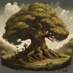 Quercrown: The final evolution, Quercrown takes on the appearance of a majestic oak tree. Its thick trunk provides excellent defense, and it gains powerful Ground-type moves, representing its deep roots in the earth.