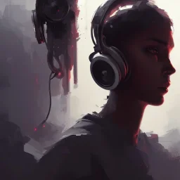 8K resolution concept art portrait by Greg Rutkowski, DJ, headphones, performance