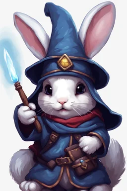 Cute bunny adventurer wizard dnd art realism