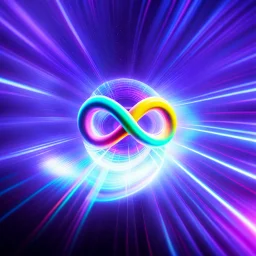 infinity symbol brightly coloured ∞ moving at warp speed, colours from infinity flowing through image with speed, DSLR with a 80mm lens, set to f/16 and a slow shutter speed of 1/15s, striking, neon, chiaroscuro, dramatic, captivating, powerful, fantasy, beautiful, octane render, 16k post-production, artstation: award-winning: atmospheric: commanding: fantastical: clarity: ultra quality: striking: brilliance: stunning colors: amazing depth; lens: f/11, 35mm