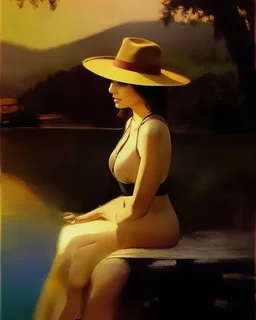 Beautiful woman wearing a hat