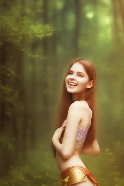 Beautiful smile of feminine girl in the forest in the 3PM in the afternoon ín 24K Resolutions, ultra HD, Professional PHOTOGRAPHY