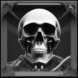 cyberpunk style ink ball skull picture in detailed frame, big black eyes, unreal engine 5, 8k resolution, photorealistic, ultra detailed, frame extreme accurate