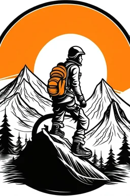 adventurer moutain,biker clip art simple two,tone