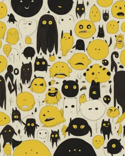 strange, yellow, black, and creature Circular shape , meme