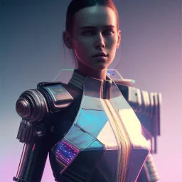 A cyberpunk soldier Armor wearing girl,cyberpunk 2077, ultra realistic,shiny, smooth, studio quality, octane render, Surrealism, Triadic colour scheme,glow-stick, ambient lighting polaroid, 100mm