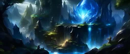 Epic and gritty image of the Nexus crystal in League of Legend's Summoner's Rift