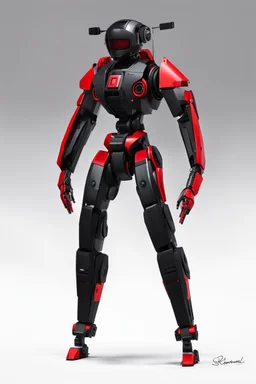 Sci-Fi, Large Mechainal Robot Red and Black, Space, Magic, Dangerous