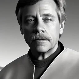 extremely detailed 8k hyperspace wallpaper,complete and photo realistic detailed head to waist stunning photo realistic portrait of mark hamill as luke skywalker in star wars with short lenght, Symmetrical, fine, warm, photo realistic hair, blue eyes, professional majestic photo realistic painting by Ed Blinkey, Atey Ghailan, by Jeremy Mann, Greg Manchess, Antonio Moro, trending on ArtStation, Intricate, High Detail, Sharp focus, dramatic, by greg rutkowski, rough face, pilot jacket