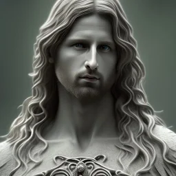 White Sculpture aragorn full body, greek sculpture style, full body, fresco background, hyper realistic, 8k,