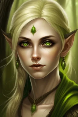 Wood elf blonde hair green eyes