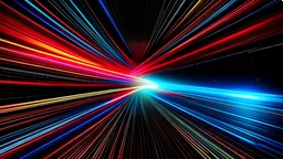 Light speed, hyperspace, space warp background. colorful streaks of light gathering towards the event horizon. Generative AI based.