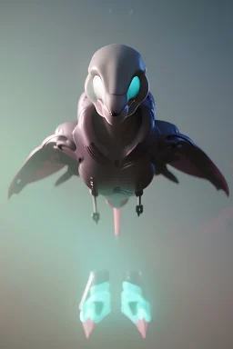 Alien bird, elegant, realistic, cinematic lighting, pink blue light, 8k, galactic