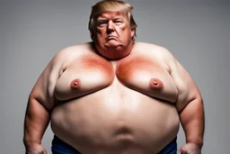 donald trump morbid obese and sweating without a shirt