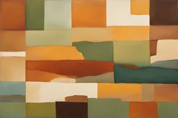 "Earthy Abstract": Experiment with abstract shapes and warm color palettes, letting the painting take on an organic and earthy vibe