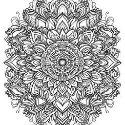 outline art for mandala coloring pages, white background, sketch style, full body, only use outline, mandala style, clean line art, no shadow, clear and well outline