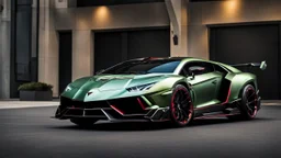 Lamborghini Urus MANSORY Fused with Lamborghini Veneno, Super Detailed, desktop wallpaper, 4K rear view, center