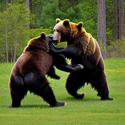 bears in knight armor fighting