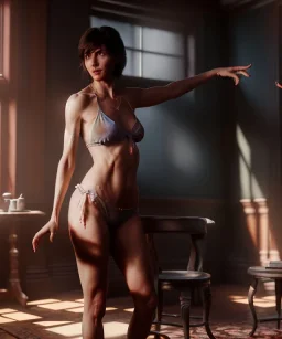 Ultra Realistic image, medium shot view, woman making the fuck off gesture, highly detailed, unreal engine 5, RTX, ultra detail, volumetric lighting, finely drawn, high definition, high resolution.