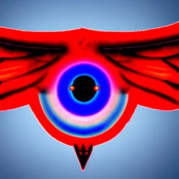 wings, freaky crazy evil eye with wings, laughing, flying, satan wings