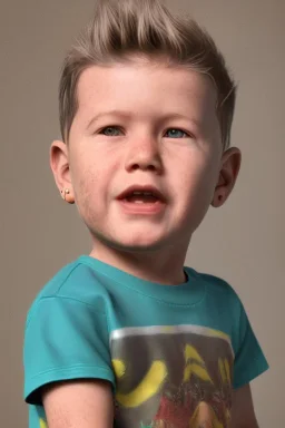 James hetfield toddler, full body, bokeh,hyper realistic