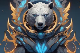 grendel in 8k solo leveling shadow artstyle, ice bear them, blue neon effect, full body, apocalypse, intricate details, highly detailed, high details, detailed portrait, masterpiece,ultra detailed, ultra quality